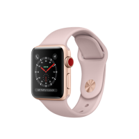 

Умные часы Apple Watch Series 3 GPS+Cellular, 38mm, корпус из золотистого алюминия, спортивный ремешок цвета «розовый песок»