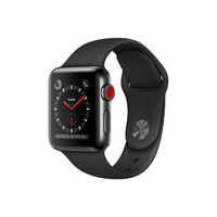 

Умные часы Apple Watch Series 3 GPS+Cellular, 38mm, корпус из стали цвета «серый космос», спортивный браслет чёрного цвета