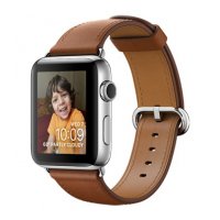 

Умные часы Apple Watch series 2, 42mm, корпус из нержавеющей стали, ремешок золотисто-коричневого цвета с классической пряжкой