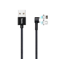 

Магнитный кабель 2-в-1 Hoco U20 Magnetic L-Shape Cable USB-Lightning+Micro USB